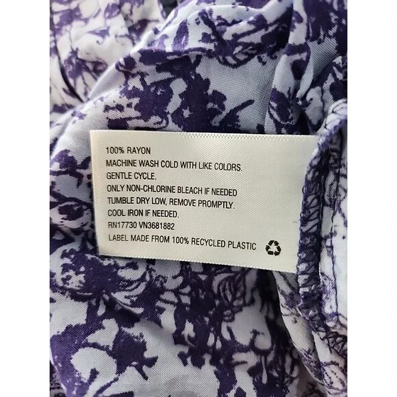 Knox Rose Size x1 Blue Floral V-Neck Ruffled Boho Top Shirt Peasant Blouse Tie - Picture 15 of 15